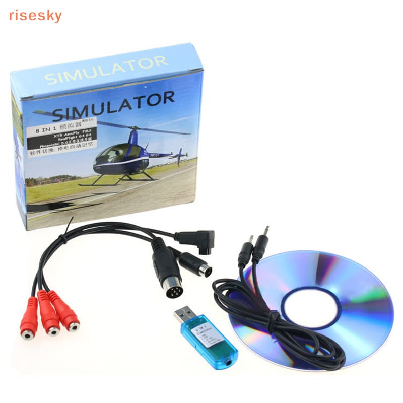 [Simulador De Vôo RC USB Com Cabos Todos Redondos 8ch Dongle RF9.5 RF8 Phoenix 6.0