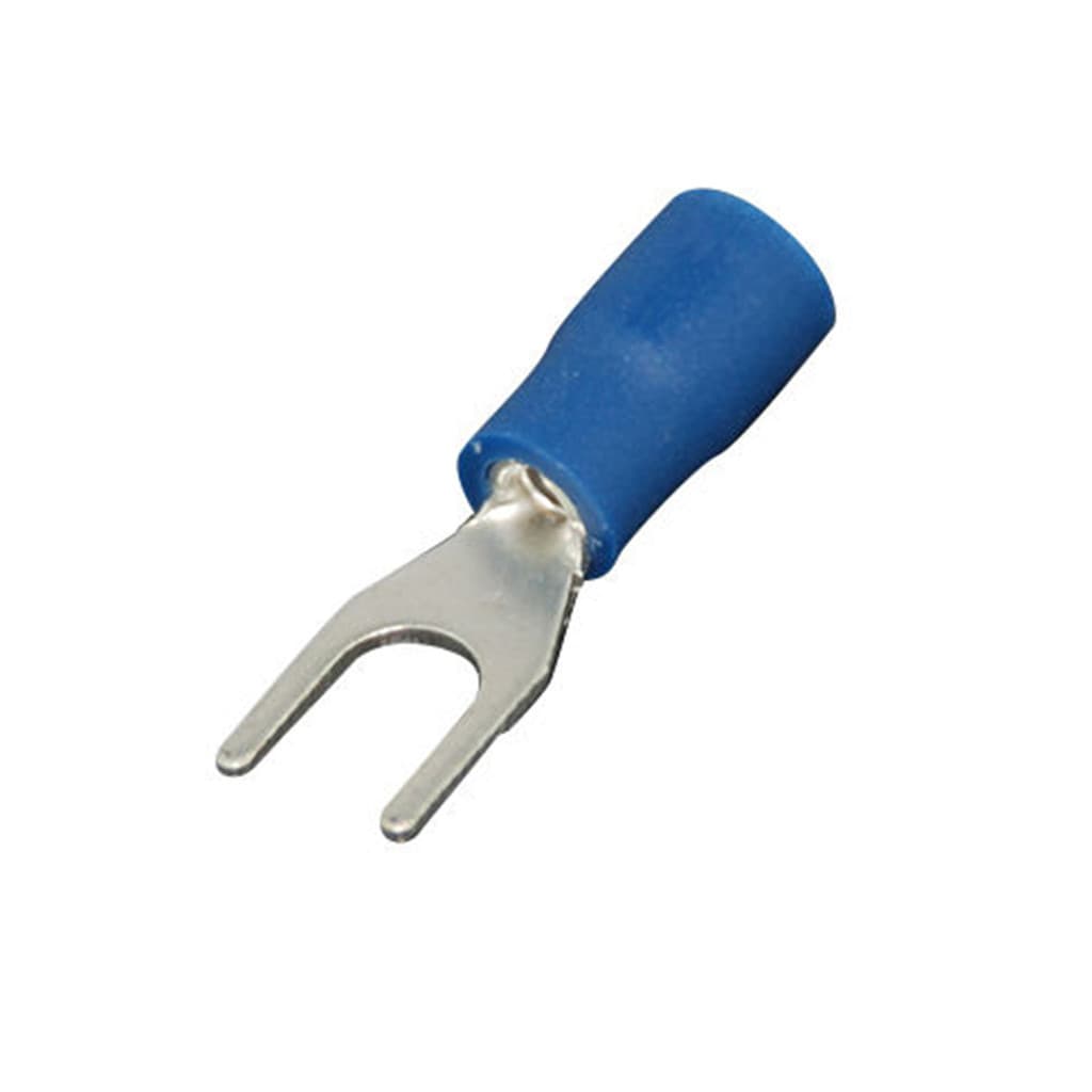 Terminal Forquilha Garfo Pre-isolado 2.5mm Azul - 10 Unid
