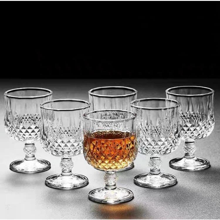 kit 6 Mini Taças Copos Dose Licor Shot Drink 40ml Resistente e Elegante de Vidro
