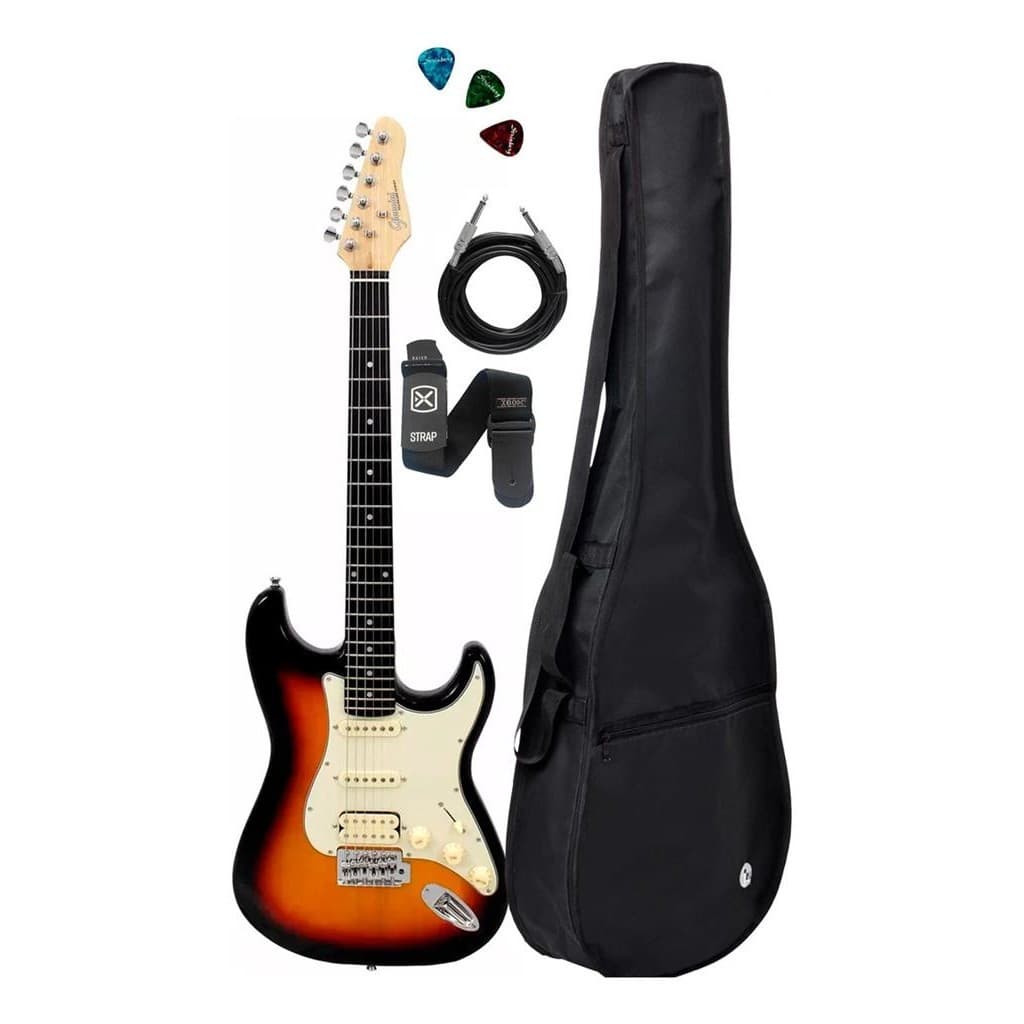 Guitarra G101 Sunburst 3ts/mg Capa Cabo Correia + Paletas