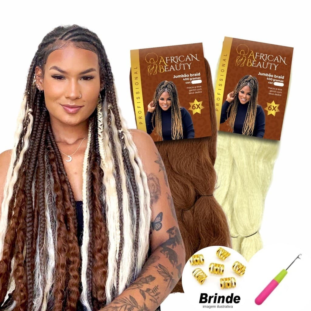 Jumbo African Beauty Box Braid Crochet Agulha Tranças Afro Crespo 400g