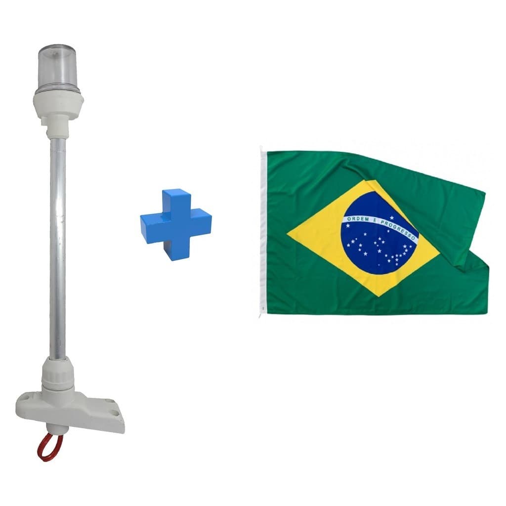 Luz Navegação Mastro Strobo e Alcançado Branco Bandeira