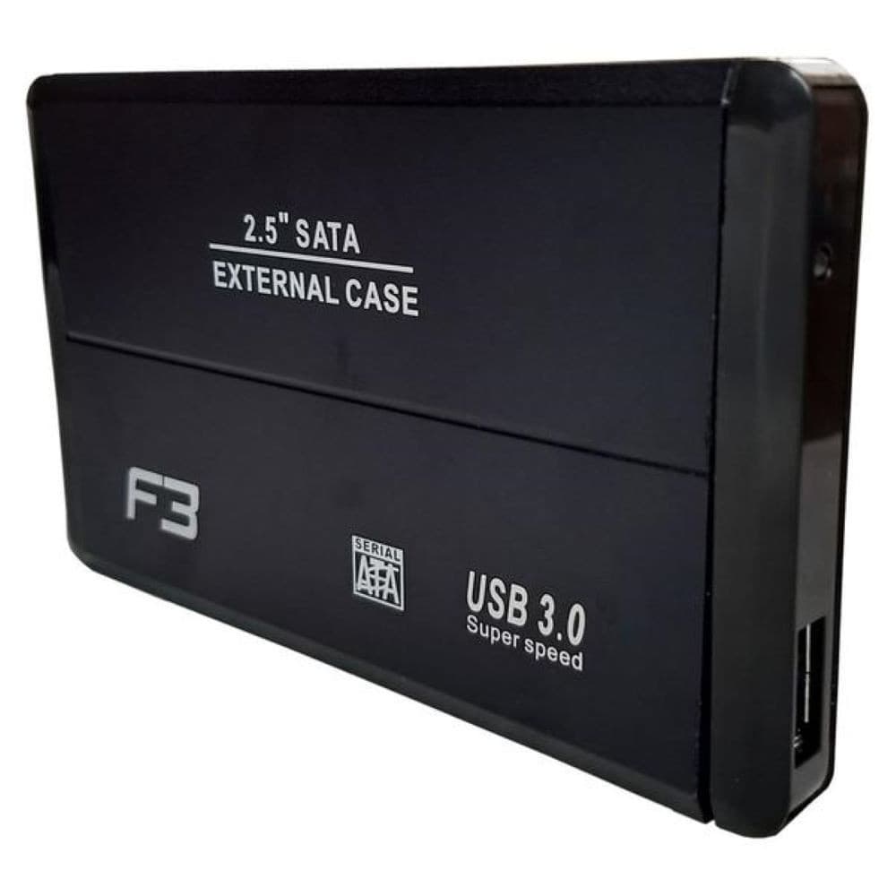 CASE PARA HD SATA 2.5 EXTERNO USB 3.0 PRETO F3 CS-U3