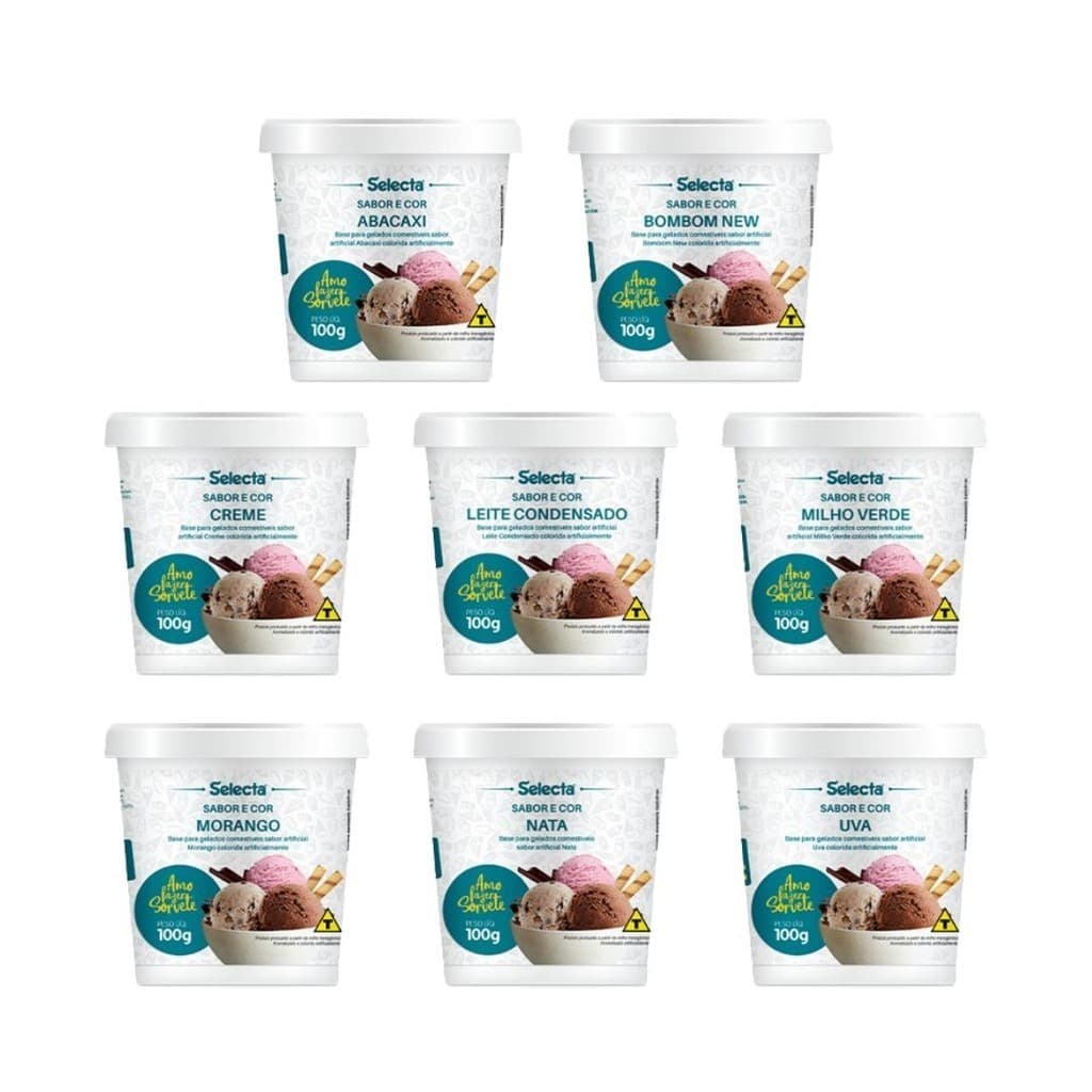Base para Sorvetes em Pó Selecta 100g Sabores