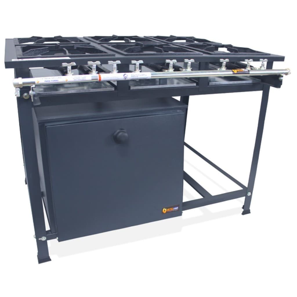 Fogão Industrial 6 Bocas Baixa Pressão 3QS 3QD P5 com Forno 90L