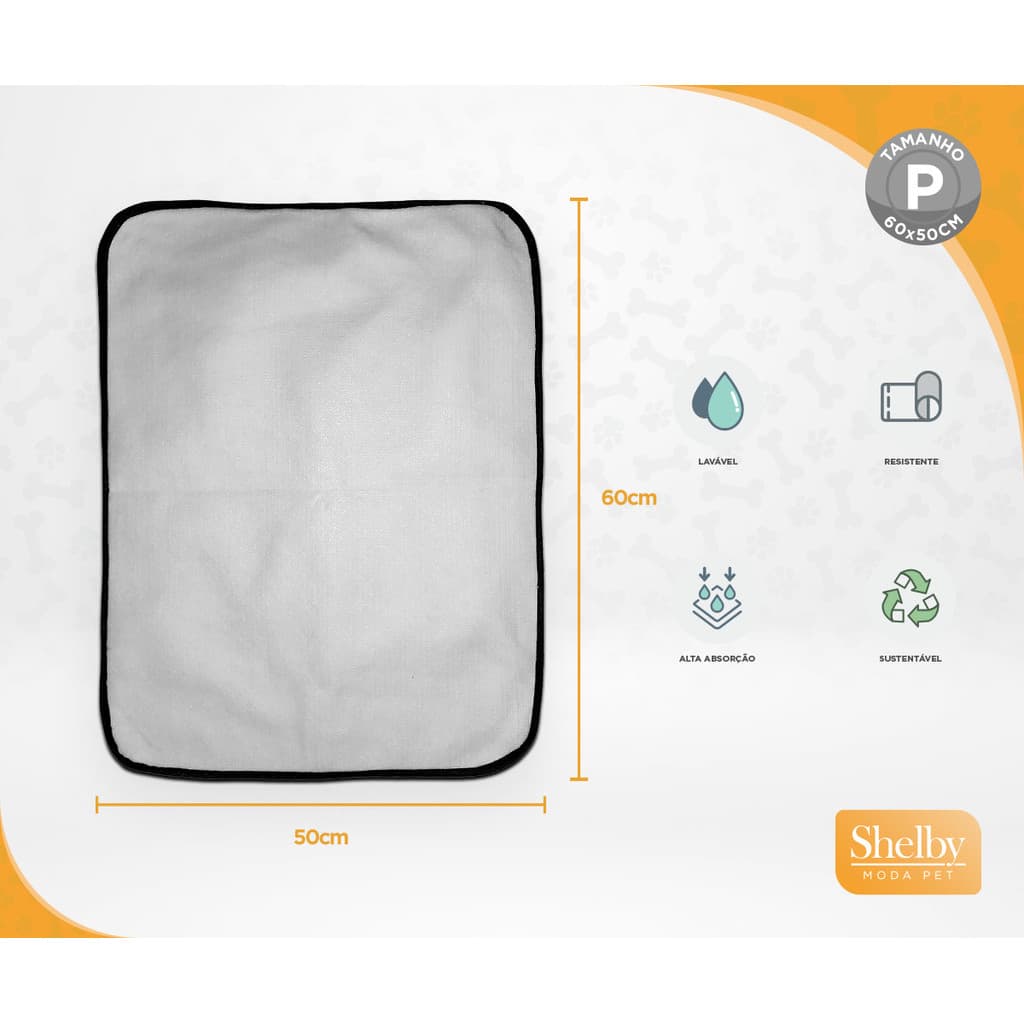 Tapete pet reutilizável educador dog oferta 10un P 50x60cm