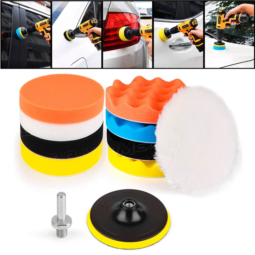 Kit Polimento Automotivo 3 Pol. 11pçs Boinas P/ Furadeira