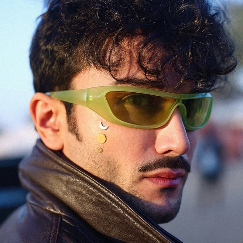 Moda versão coreana Y2K óculos de sol siameses na moda único Hip-Hop Anti-ultravioleta óculos de sol sombra simples
