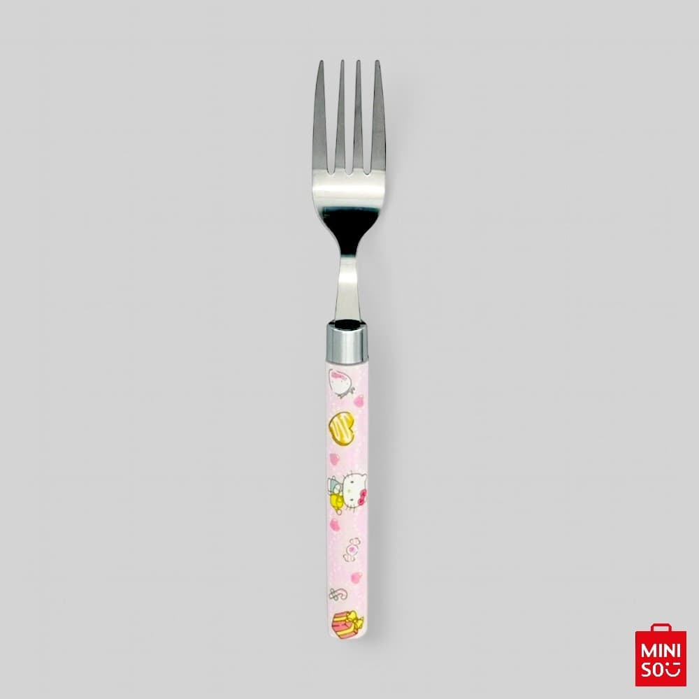 Garfo de Mesa Hello Kitty Miniso – Aço Inoxidável com Cabo Decorado Sanrio