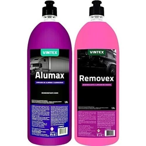 Limpa Carrocerias Alumínio Alumax 1,5l + Removex Vintex 1,5l