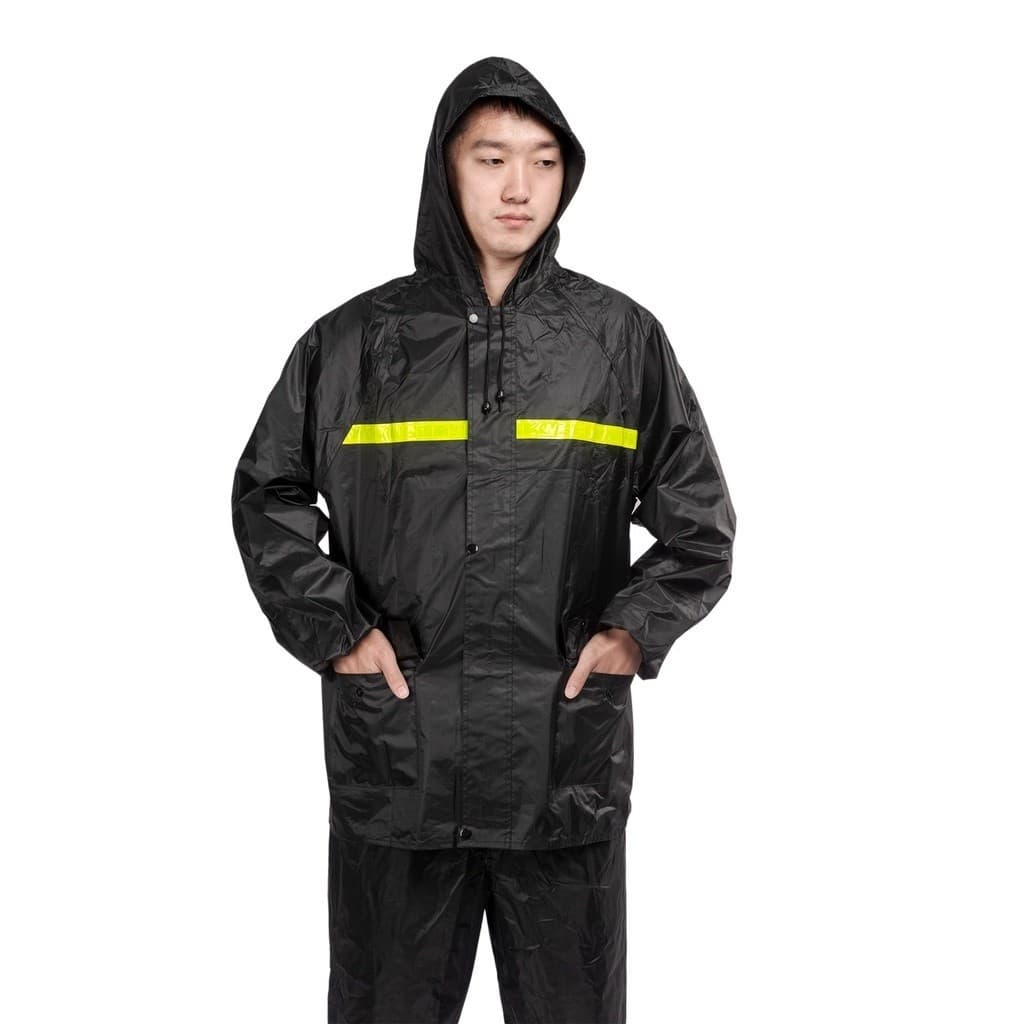 Capa Chuva Conjunto Completo Para Motoqueiro Adulto Masculina Feminina Com Faixa de sinalizao Capuz
