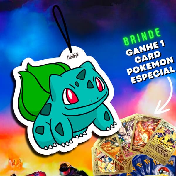 Aromatizante Bulbasauro Pokemon (Edição Especial com 1 Card Brinde) Tipo Little Tree