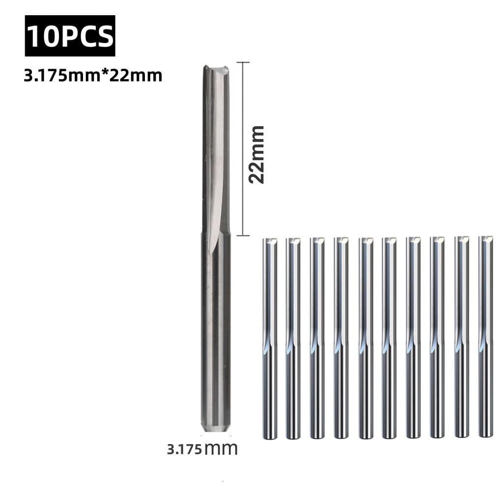 Fresa de 3,175 * 22mm de Carboneto de Lâmina Dupla Adequada para Gravação cnc cnc Fresa de Fresagem