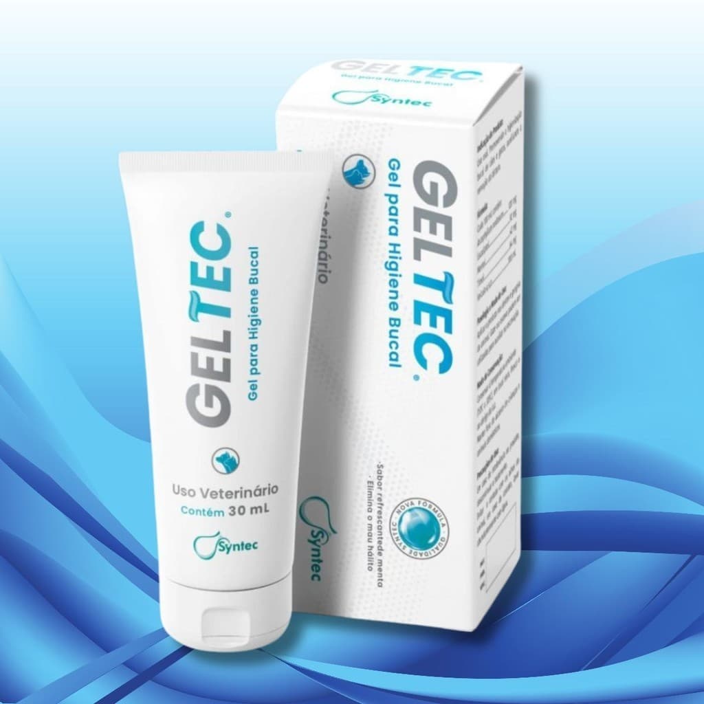 Pasta de Dente para Cachorro Gato Pet Geltec 30g Creme Higiene Dental Menta Original Syntec