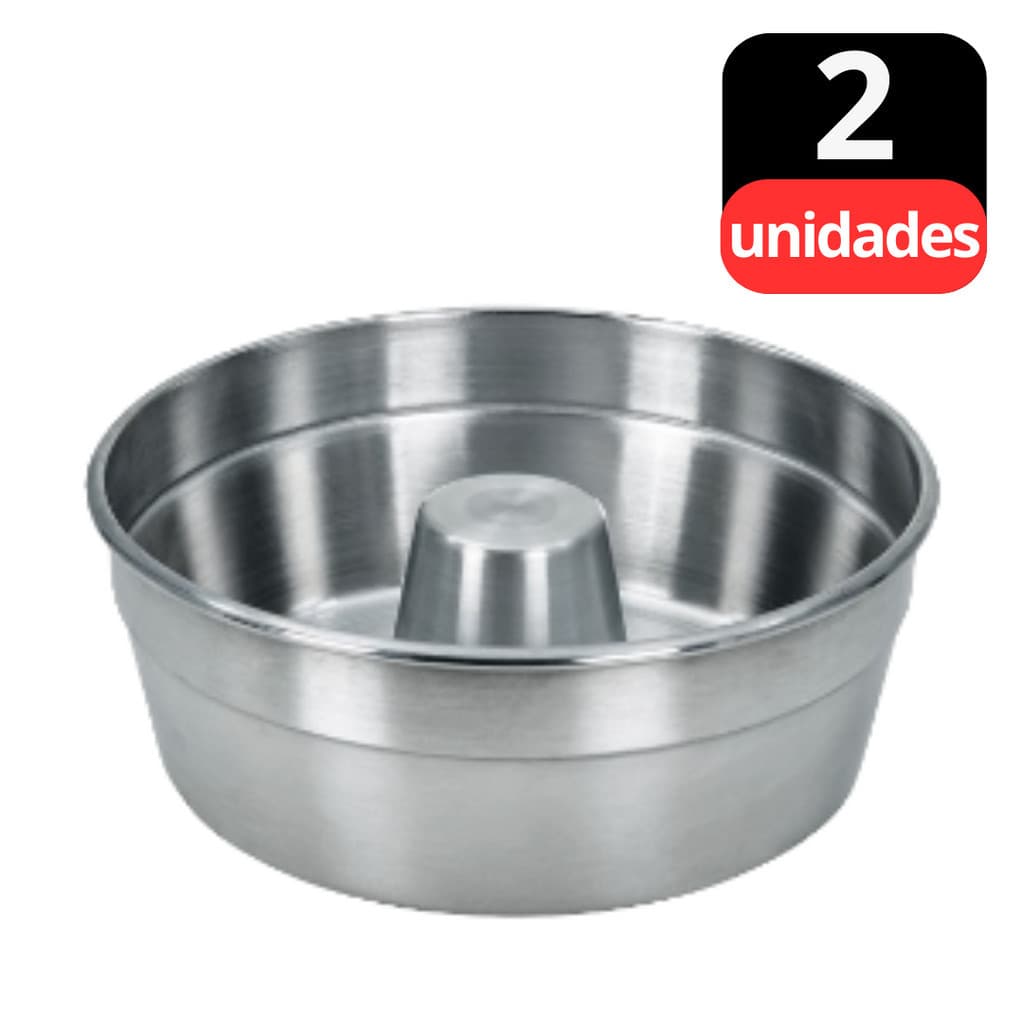 KIT - 2 Formas para Bolo com furo 16,18,20,22,24cm Torta Suíça Pudim bolo