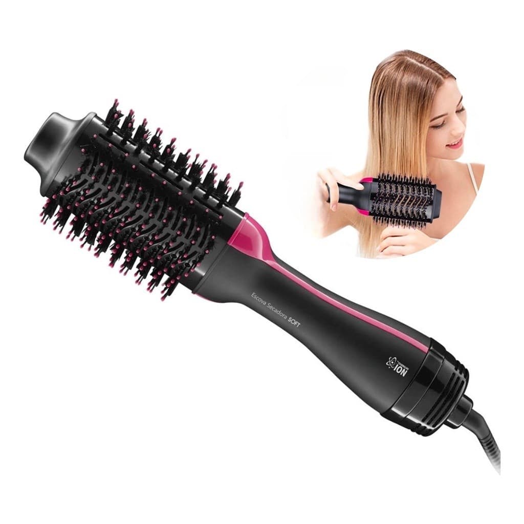 Escova Profissional 3 Em 1 - Seca Alisa E Modela 110v