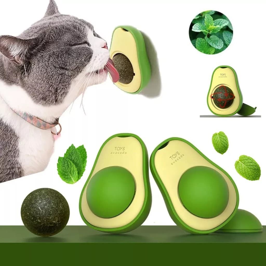 Abacate De Brinquedo Avocado Para Gatos Com Catnip Lambe Lambe Erva Gato Natural
