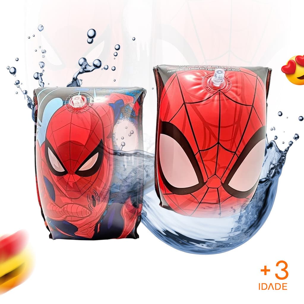 Boia de Braço para Piscina Inflável Infantil Minnie Homem Aranha Vingadores