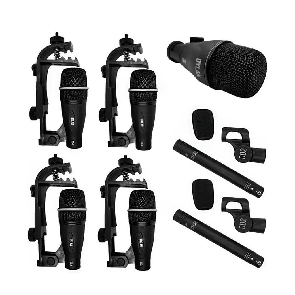 Kit Microfone Para Bateria Dylan Dd-7 Com 7 Microfones E Case