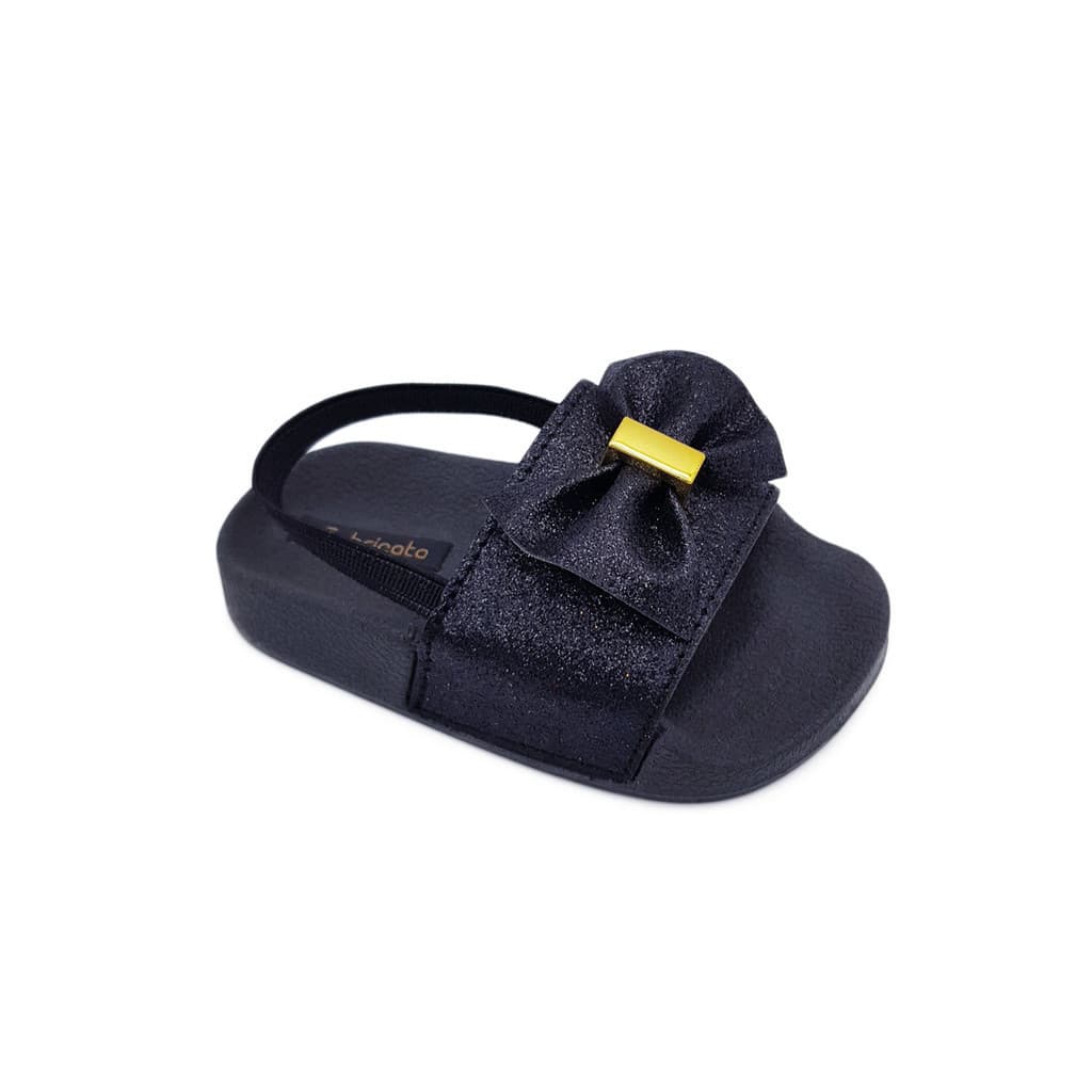 Chinelo Sandália Slide De Elástico Infantil Bebê Menina Brilho Glitter Papete Chinelinho K128