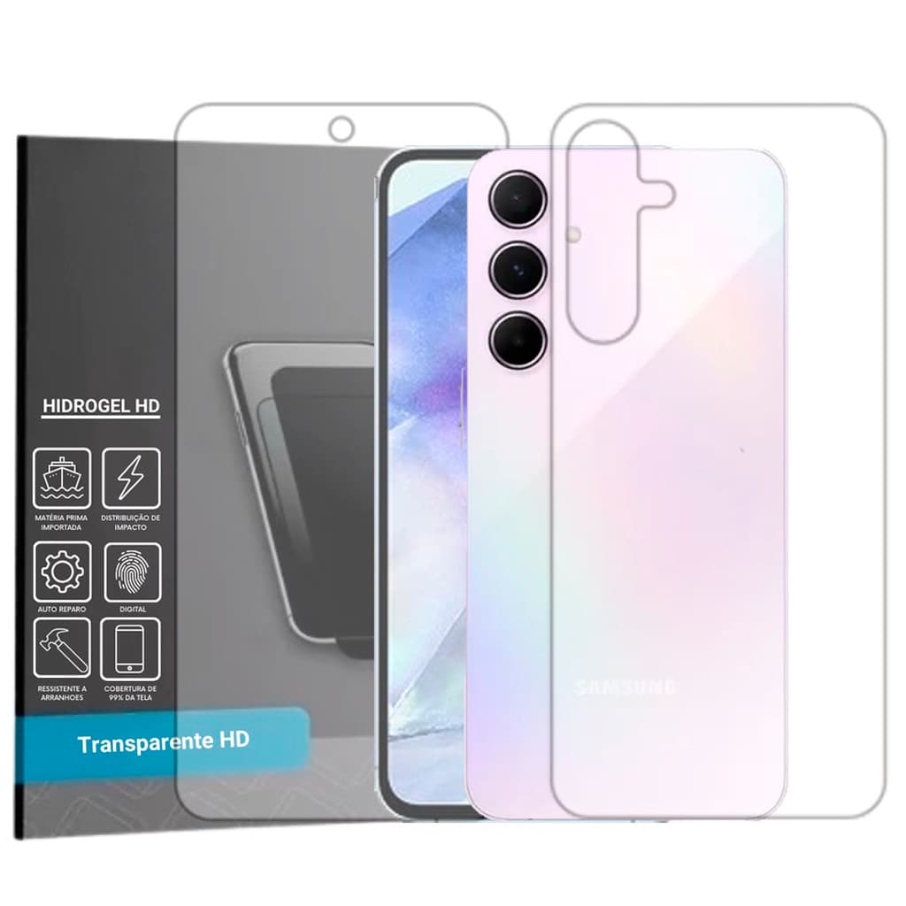 Película Hidrogel HD Frente e Verso Para Samsung Galaxy A55