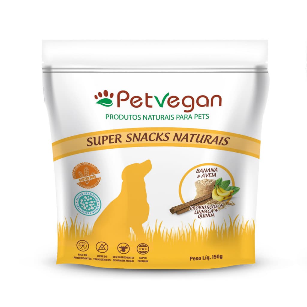 Petisco Vegano para Cachorro Sem Glúten Banana & Aveia 150g Petvegan