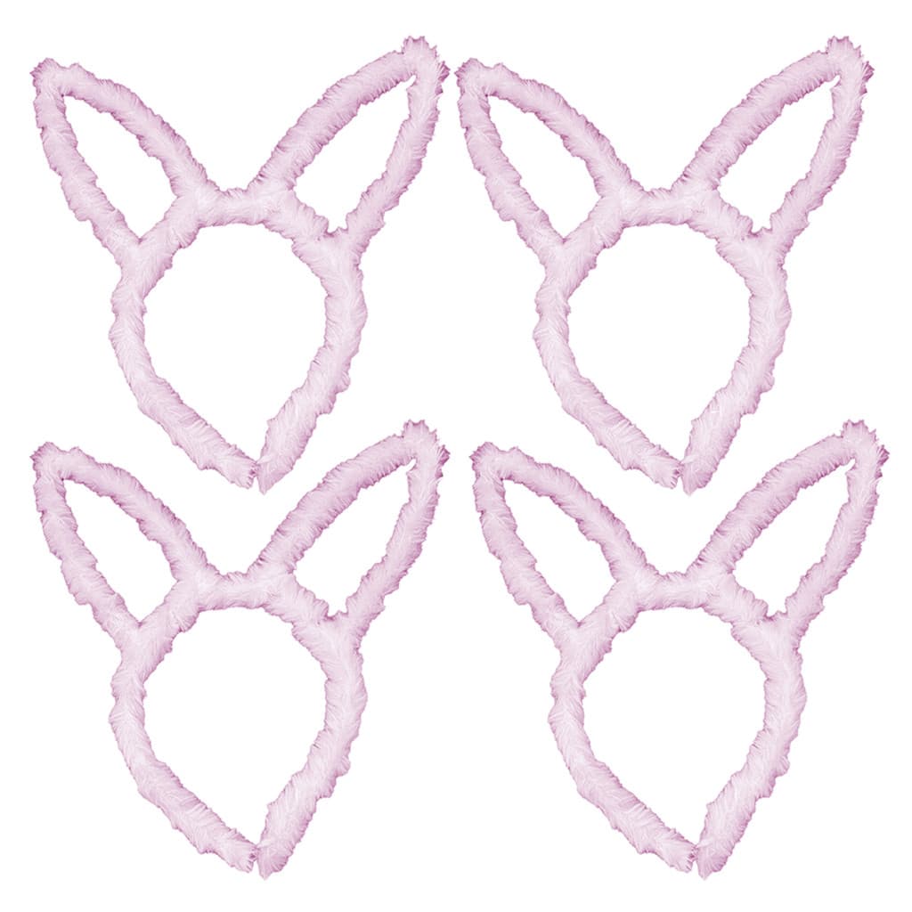 Kit Com 4 Tiara Arco Diadema Orelha Coelho Da Páscoa Carnaval Gato Fantasia Festa Peluciado Fofo Rosa