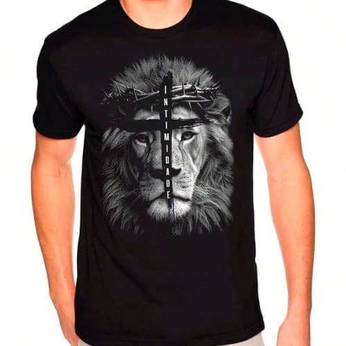 Camiseta Gospel moda evangélica Leão preta