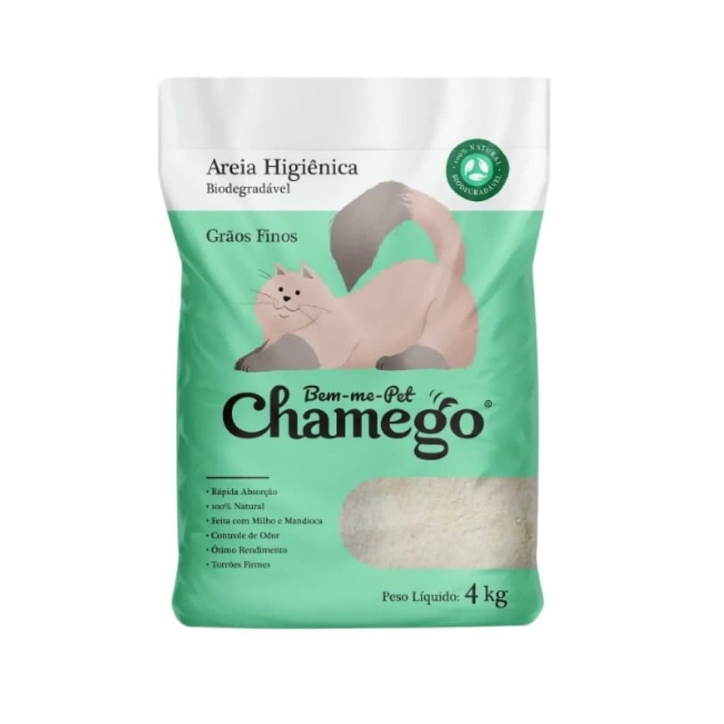 AREIA HIGIENICA CHAMEGO GRAOS FINOS 4KG