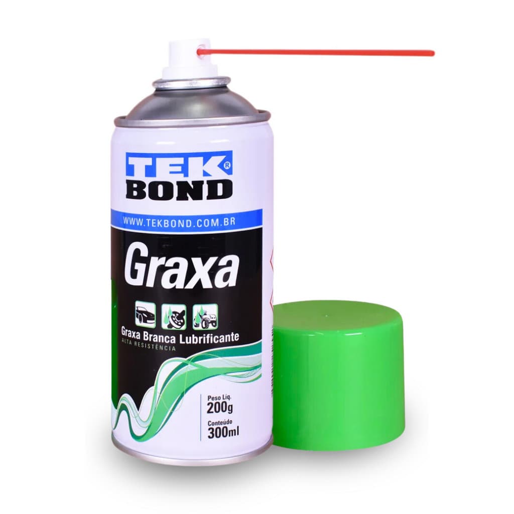 Graxa Branca Lubrificante Spray 300ml Tekbond Alta Temperatura Impermeabilizador Corrente Rolamentos