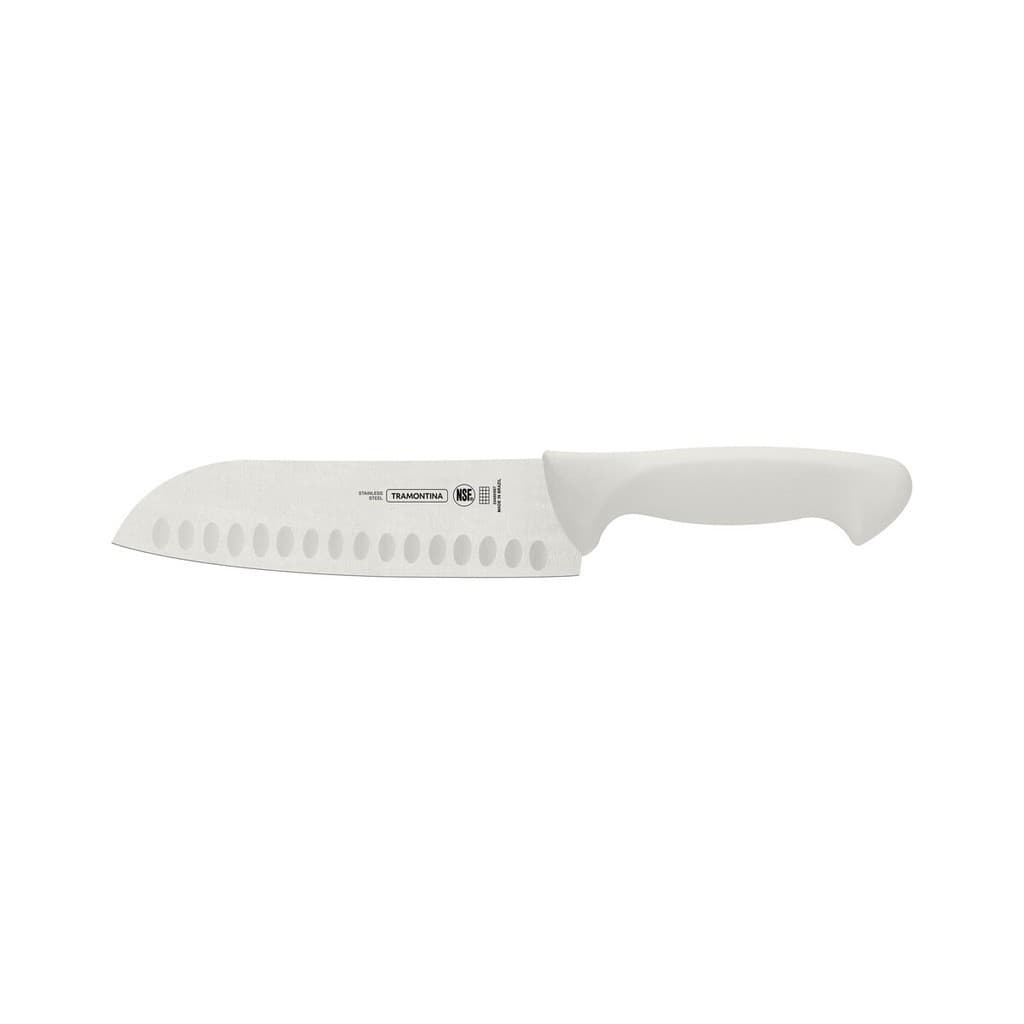 Faca Santoku Inox 7 Premium Tramontina Açogueiro Profissional Carne gourmet Churrasco Cabo Branco