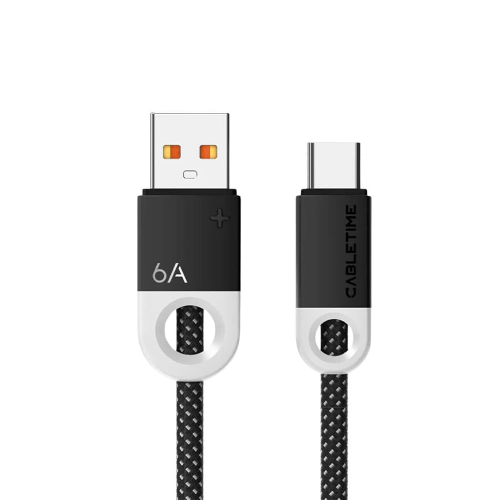 Cabo USB Para USB C Carregador Turbo 6A 100W Preto 1m