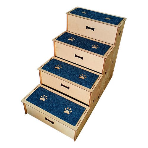Escada/rampa Pet 60cm Altura Total E 4 Degraus Personalizada Cor Mdf Cru