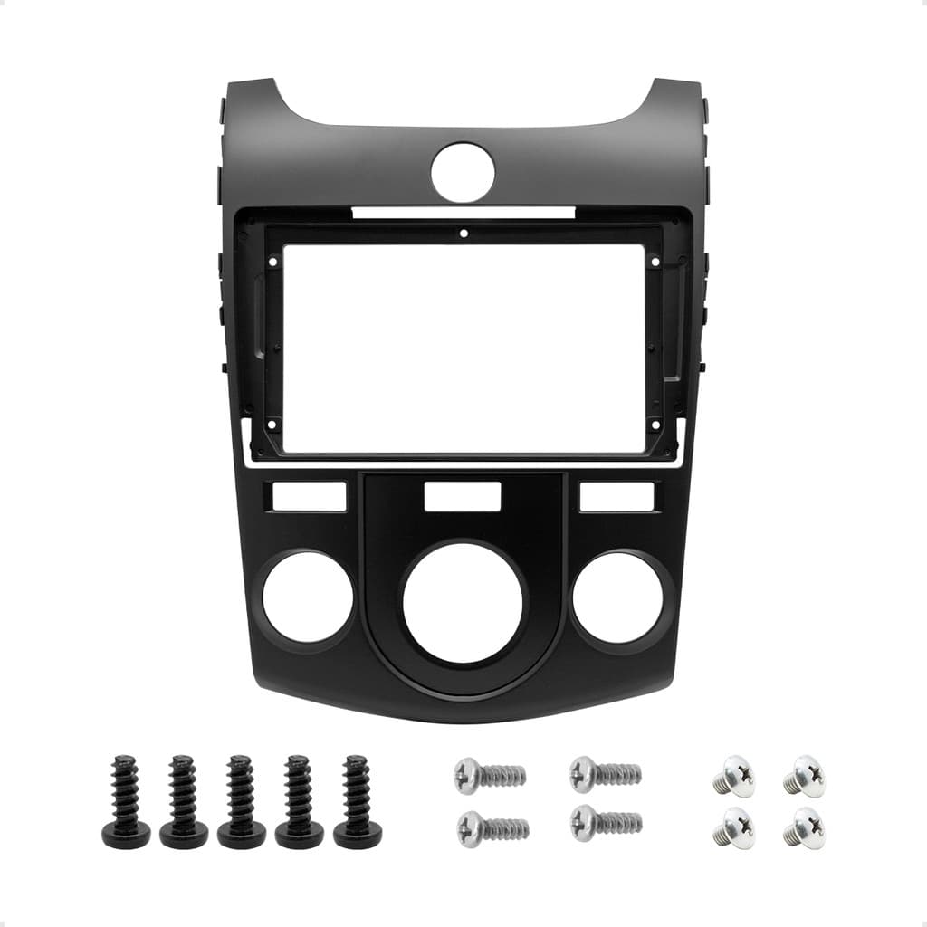 MOLDURA DE 09 POLEGADAS KIA CERATO 2010/12 PRETO FOSCO, A/C ANALOGICO