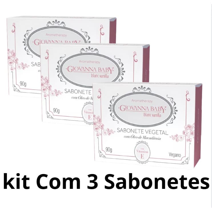 Sabonete Hidratante Em Barra Giovanna Baby Vanilla 90g 3 unidades