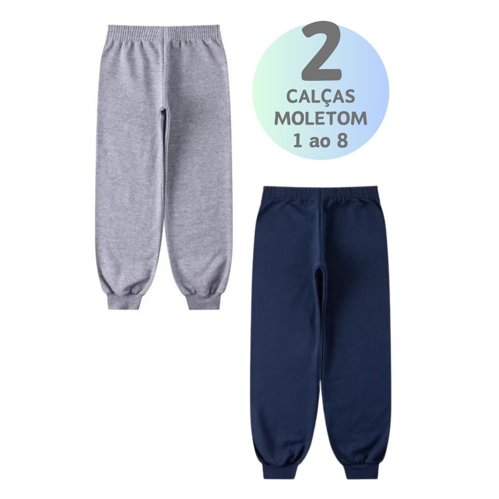 Kit 2 Calças de Moletom Peluciado Menina ou Menina Calça Inverno 1 ao 8