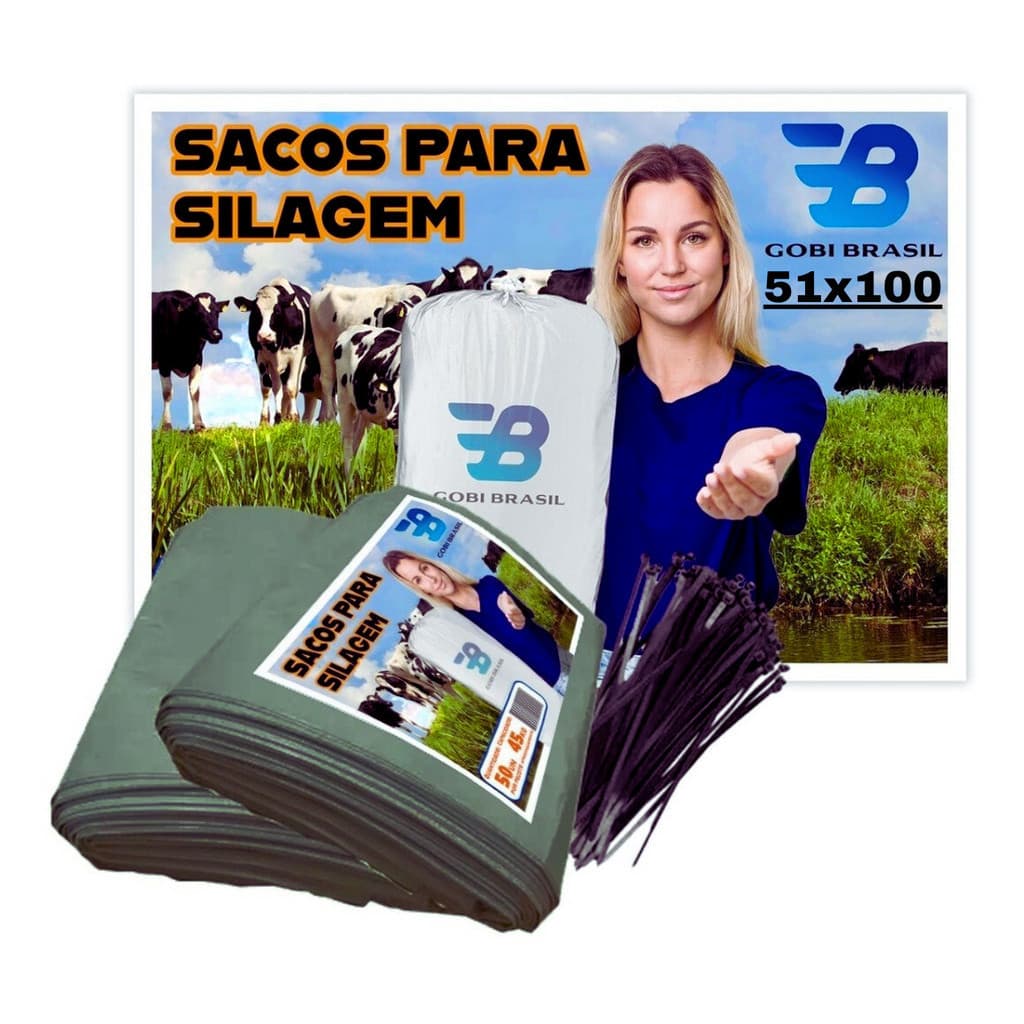 Saco de Silo Gobi Brasil - 100 unidades + 100 abraçadeira