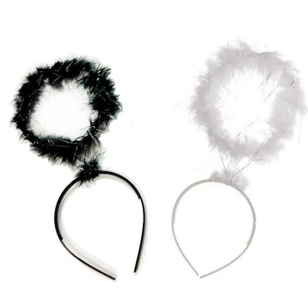Tiara Auréola de Anjo Cores - Acessórios para Fantasia de Anjo Preto e Branco