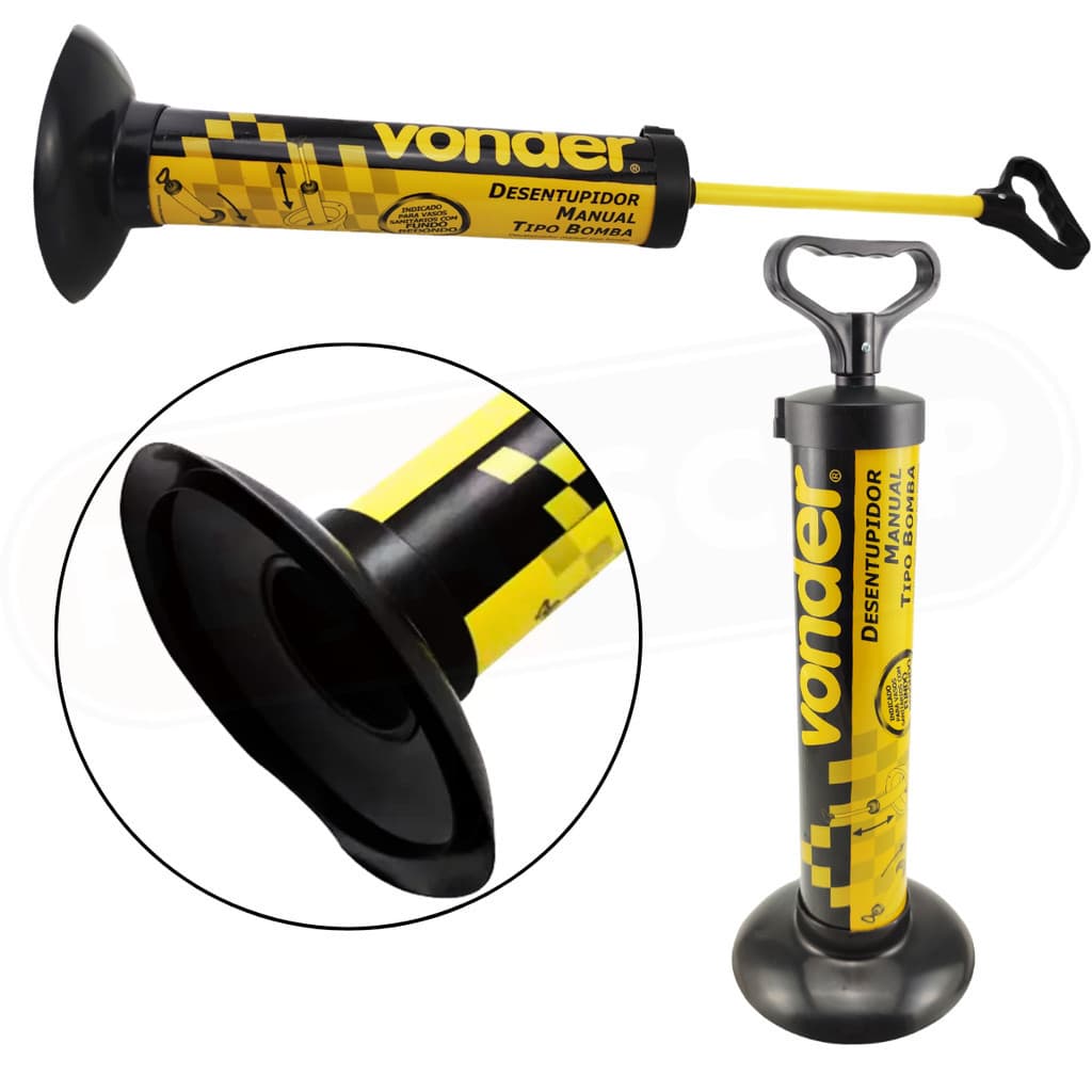 Desentupidor Manual Tipo Bomba Para Vasos, Pias, Tubulações De Esgoto - Vonder