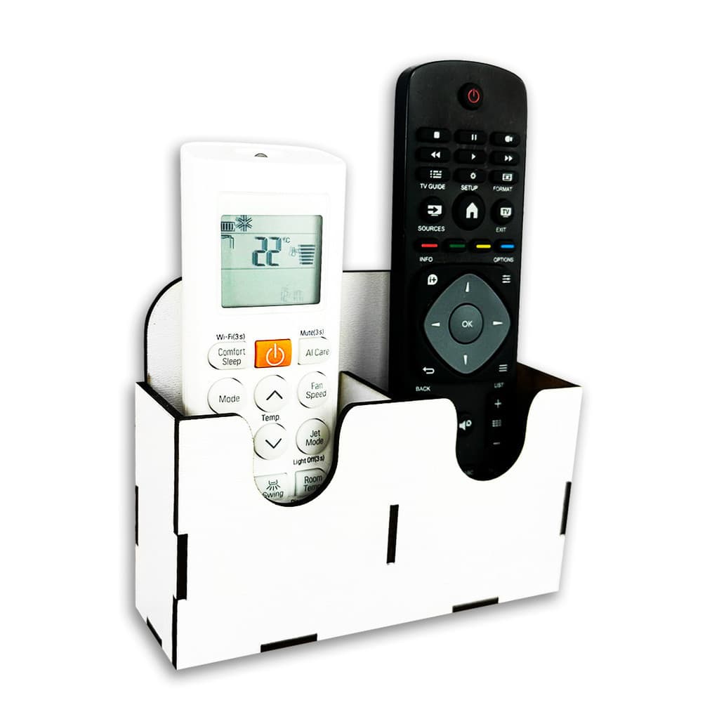 Suporte De Parede Porta 2 Controle Remoto Ar Tv Ventilador Mdf