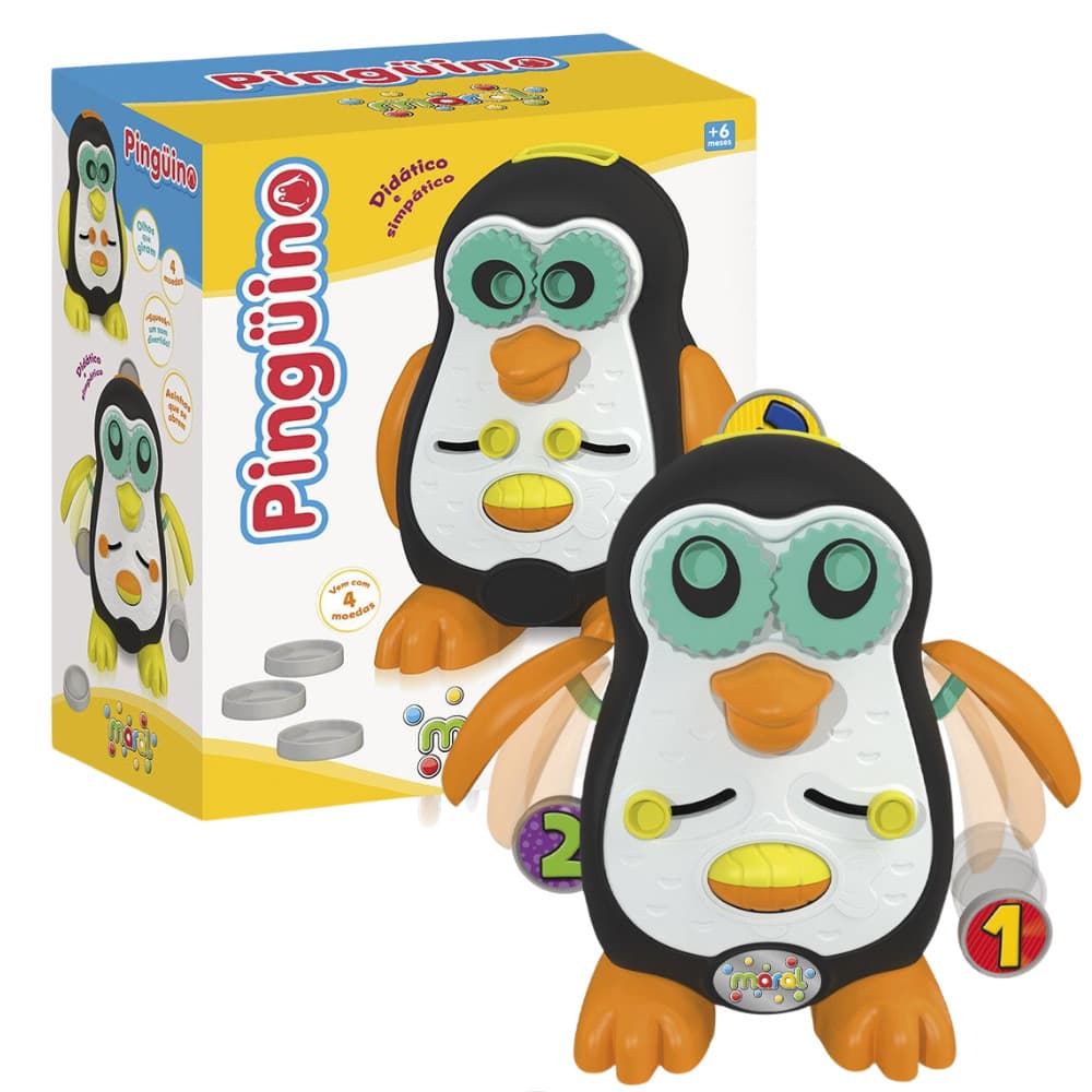 Brinquedo Educativo Pinguino Didático Educativo Divertido Interativo Coordenação Presente Crianças Infantil Pinguim