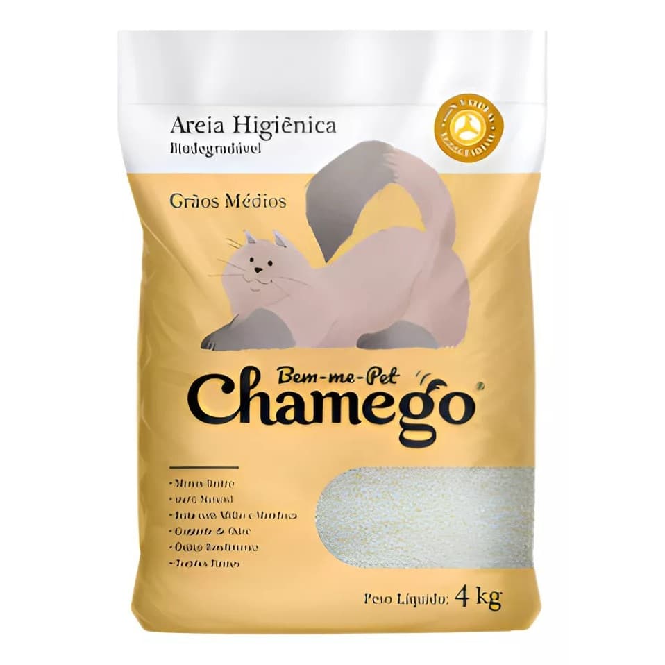 AREIA HIGIENICA CHAMEGO GRAOS MEDIOS 4KG