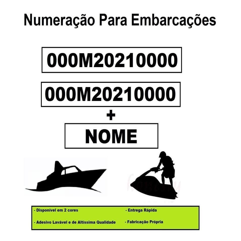 Adesivo Numero Inscricao E Nome Embarcacao - Lancha E Barco