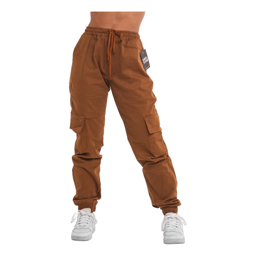 Calças Jogger Cargo Jeans Feminina  Com Elástico Super Confortável