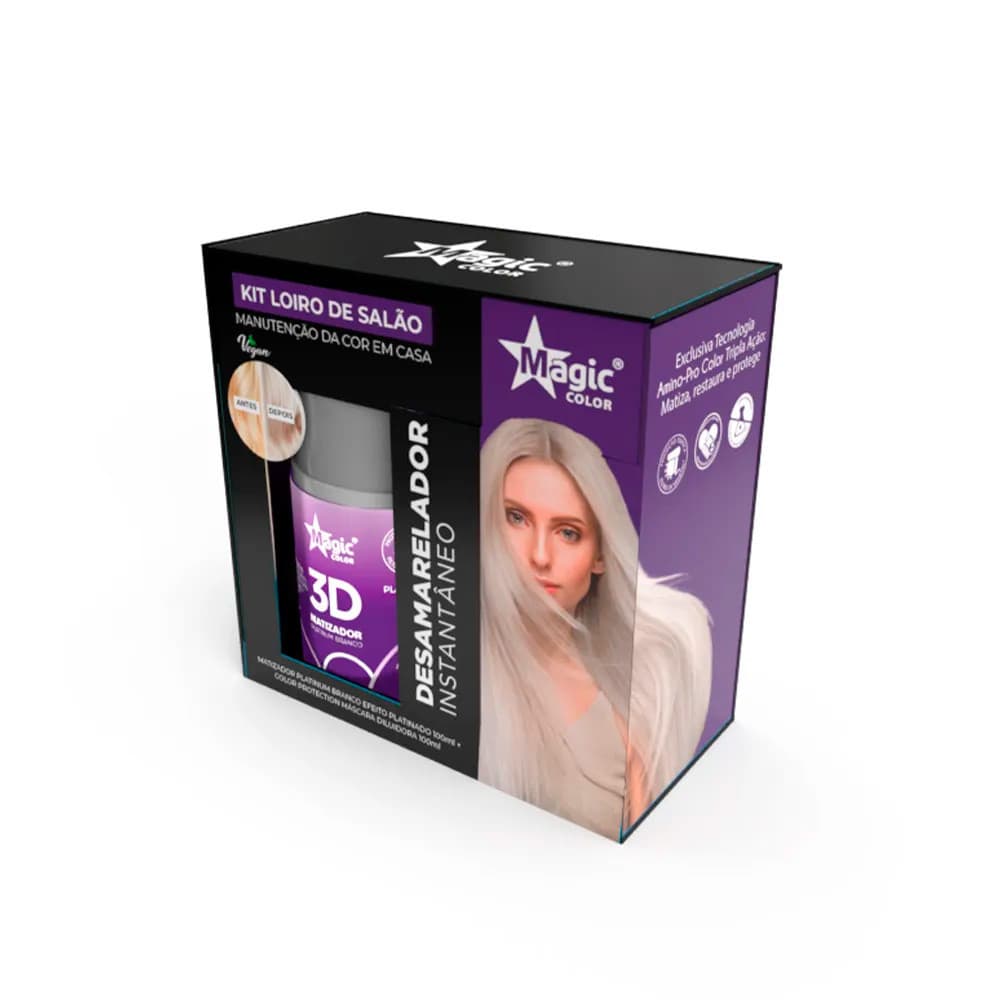 02 Kit Loiro De Salão Platinum Branco Platinado Magic Color