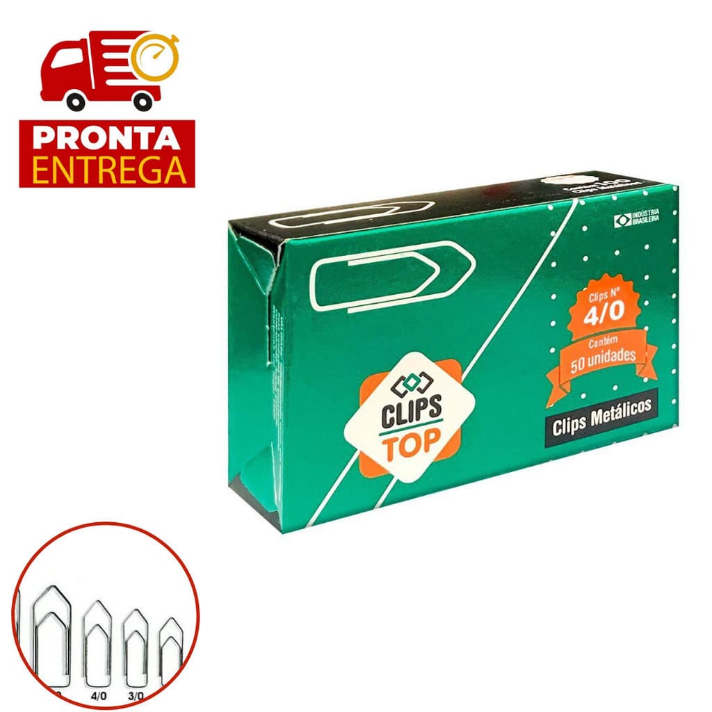 CLIPS N 4/0 CX PEQUENA UNIDADES 50 CLIPS TOP PRENDEDOR DE PAPEL PROMOÇÃO