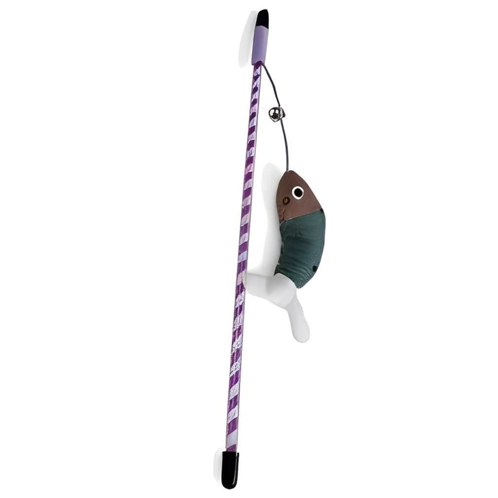 Brinquedo Pet Varinha para Gato Peixe na Cordinha com Guizo