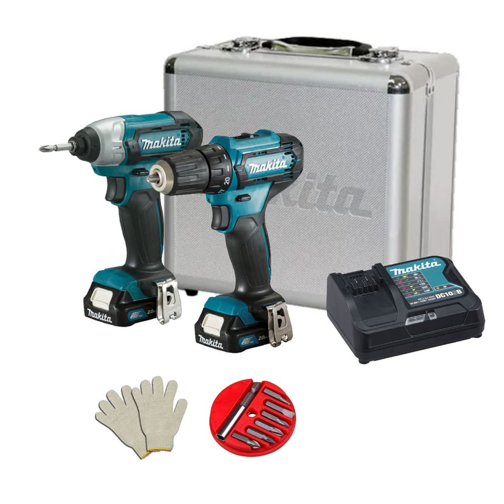 Combo Makita CLX224SAX Furadeira DF333D + Parafusadeira Impacto TD110D + Kit Bits