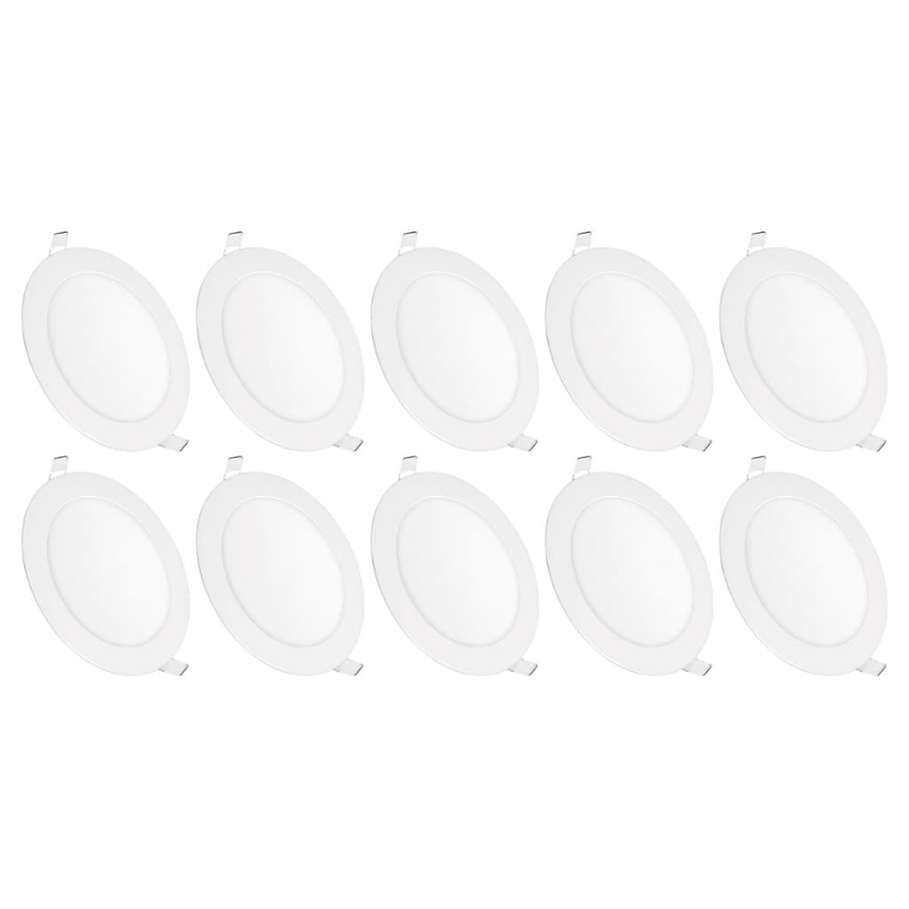 Kit 10  Painel Plafon Led 6W Luminária Embutir Redondo Branco Frio/Branco Quente 6500K/3000K Bivolt