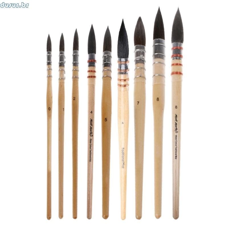dusur9 Pincel Aquarela Feito À Mão Cabelos Esquilo Para Escrita Caligrafia Pintura